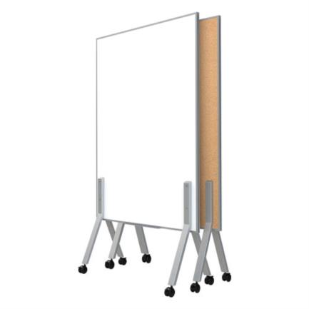 Pintarrón Móvil Alfra Nex Doble Superficie 150x110cm, Pintarrón y Corcho, Ruedas con Freno