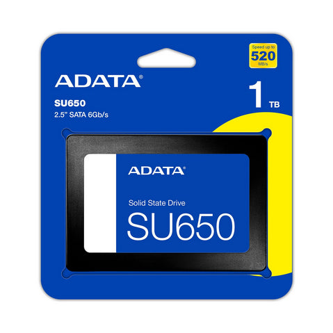Disco SSD ADATA SU650 de 1TB, 2.5" SATA III, Velocidad 6Gb/s, NAND 3D
