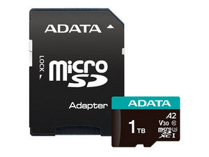 MEMORIA MICRO SD ADATA AUSDX1TUI3V30SA2-RA1 1TB CL10 U3 V30S 4K UHD (100/85 MB/S)