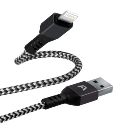 Cable Argomtech Lightning a USB Nylon Trenzado 1.8m, Carga Rápida 2.4A, Compatible con iOS