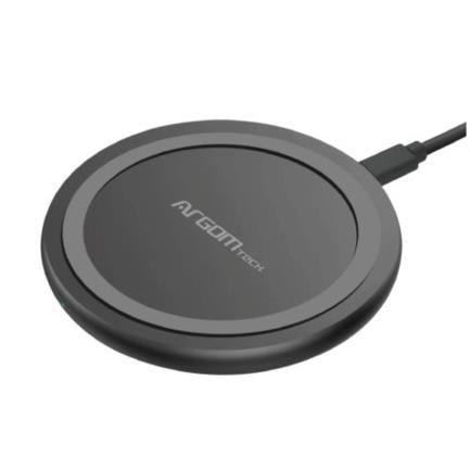 Cargador Inalámbrico Argomtech 10W Carga Rápida 90x90x10mm Micro USB Cable 1.2m Negro