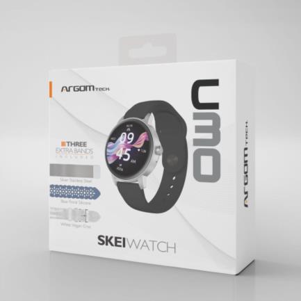 Smart Watch Argomtech Skeiwatch C30 Pantalla IPS 1.30" 320x320p Bluetooth 220 mAh Plata