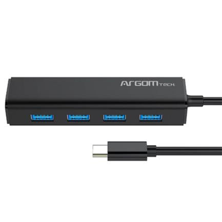 Mini Hub Argomtech de 4 Puertos USB 3.0 Tipo-C, Transferencia de Datos de hasta 5Gbps