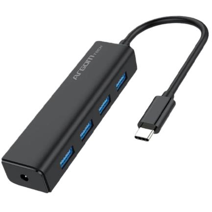 Mini Hub Argomtech de 4 Puertos USB 3.0 Tipo-C, Transferencia de Datos de hasta 5Gbps