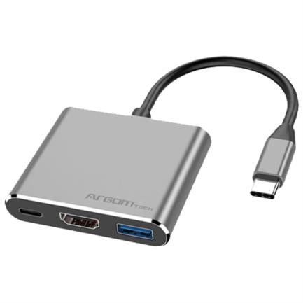 Hub Argomtech One Axess 3 en 1 Puerto Tipo C HDMI PD/USB 3.0 4K 60Hz 100W