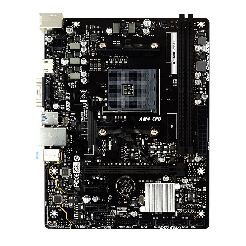 Tarjeta Madre Biostar B450MHP DDR4 HDMI PCIE SATA AMD Ryzen AM4, Micro-ATX, 64GB RAM, USB 3.2