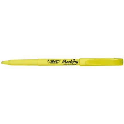 Marcador Resaltador BIC Making Punta Cincel Color Amarillo Fluorescente C/12 Pzas