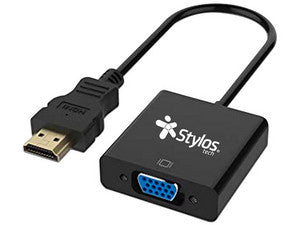 Cable Convertidor HDMI a VGA Stylos, 1080p, 3.5mm, 20cm