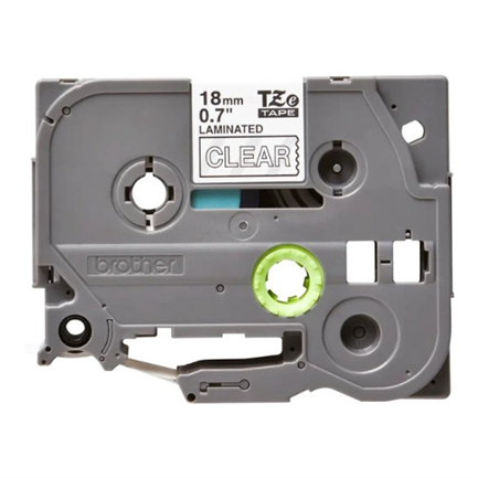 Cinta Brother TZ-145 Laminada Blanco sobre Transparente 18mm x 8m PT300/310B/330