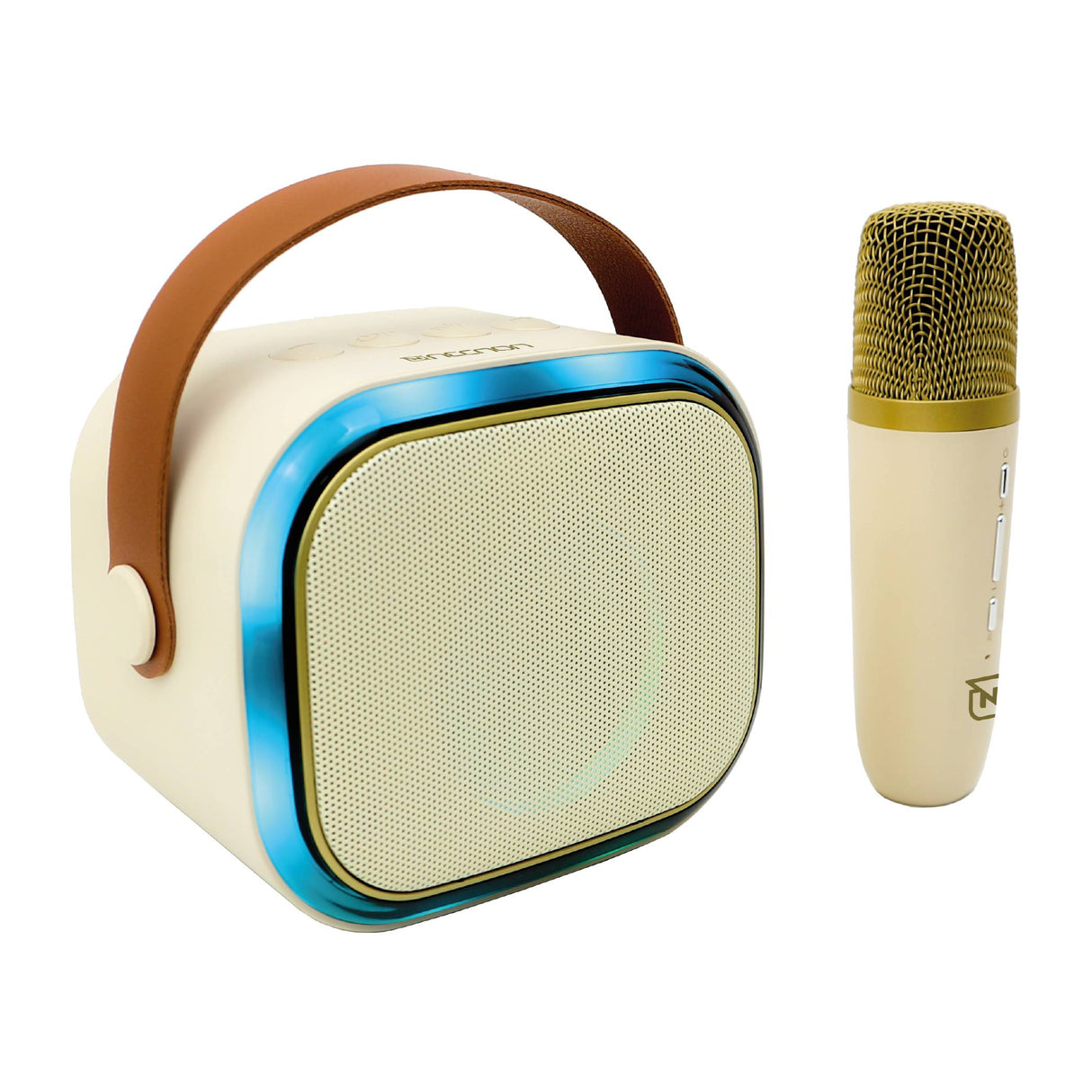 Necnon Bocina Karaoke NB-203, Bluetooth, Inalámbrico, 5W RMS, Beige