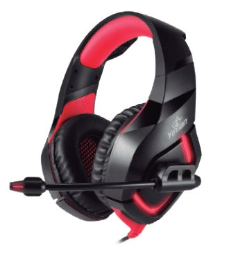 Yeyian Headset YDW-33402 Gamer, 3.5 mm, USB-C, Micrófono, Negro/Rojo
