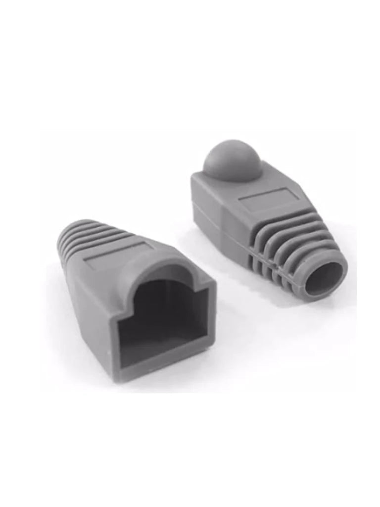 Bota conector plug RJ45 CAT 6A / Color gris / Paquete 50 piezas / SBE TECH SBE-CAP6A-828-GY
