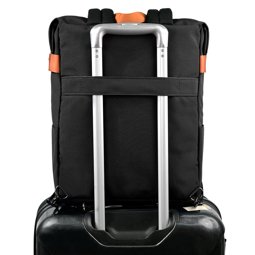 Mochila Vorago Vintage Doble Uso Laptop 15.6" Negra, Acolchada, Organizadores, Resistente Agua, 20L