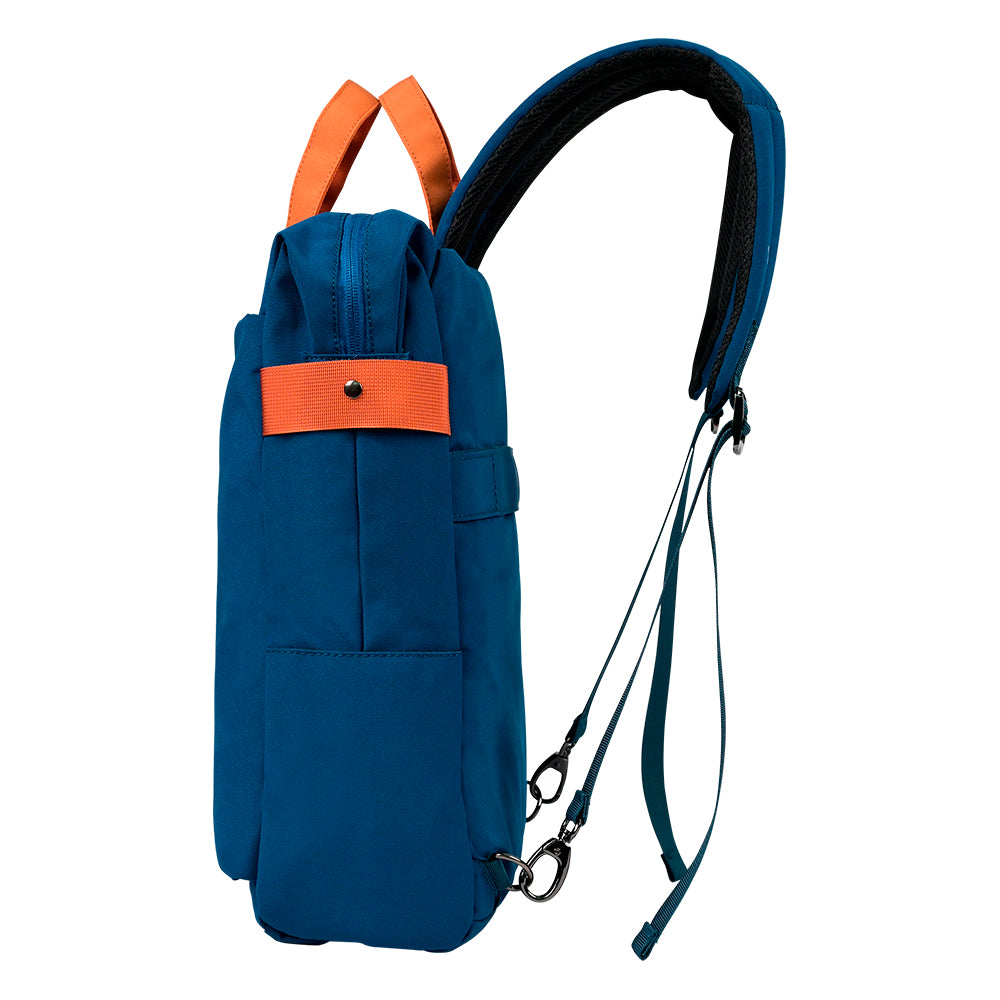 Mochila Vorago Vintage Doble Uso Laptop 15.6" Azul, 20L, Impermeable, Acolchada, Compartimento Tablet 10"