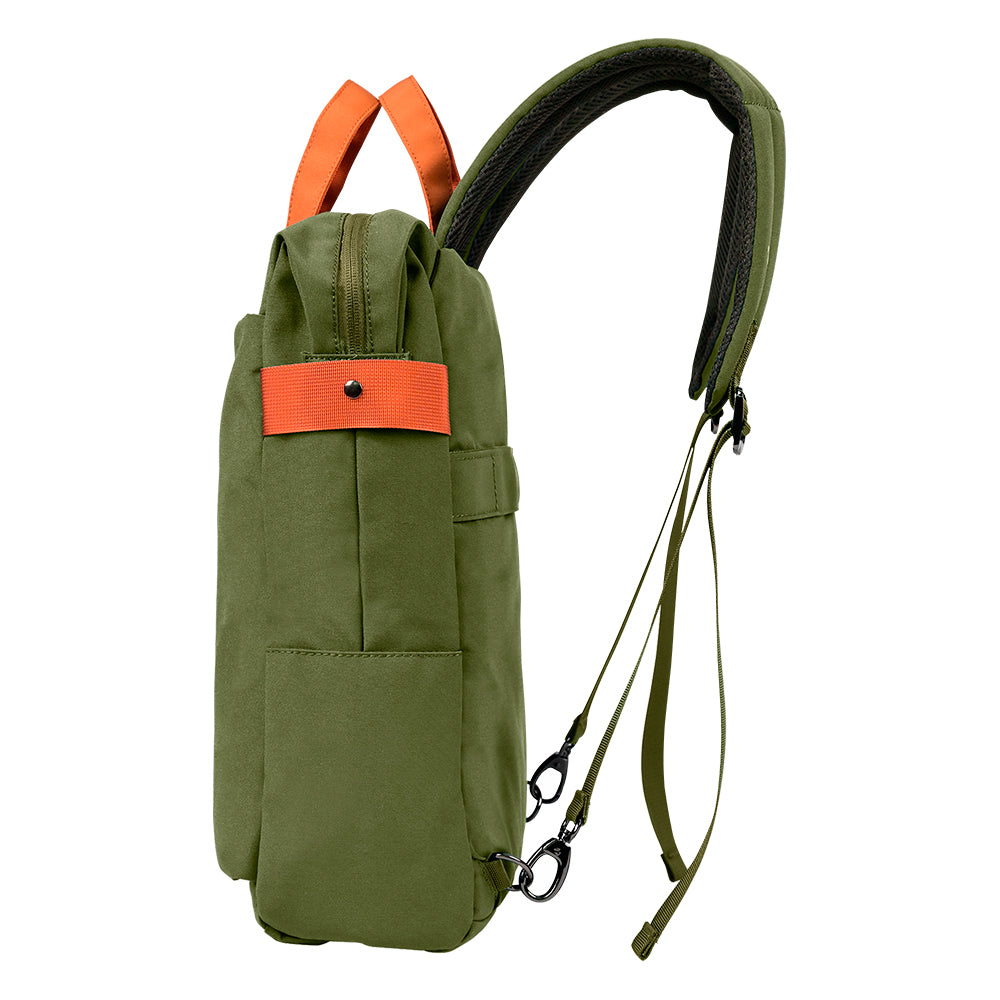 Mochila Vorago Vintage Doble Uso Laptop 15.6" Verde, Compartimento Acolchado, Resistente Agua, Bolsillos Organizadores