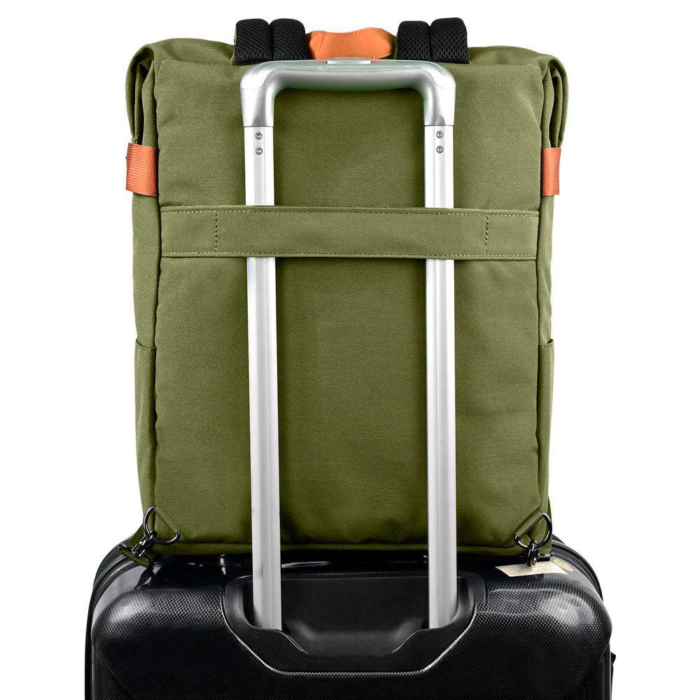 Mochila Vorago Vintage Doble Uso Laptop 15.6" Verde, Compartimento Acolchado, Resistente Agua, Bolsillos Organizadores