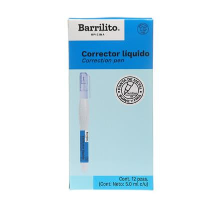 Corrector Líquido Barrilito Bolígrafo 8Ml 1 Pza - Cl8 FullOffice.com