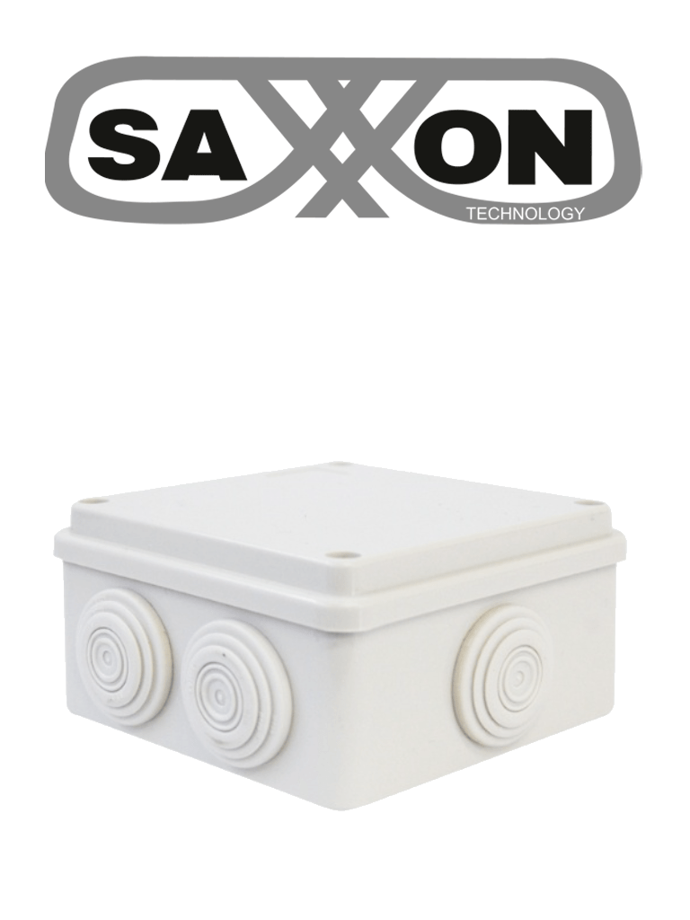 Caja de conexiones SAXXON SXWD010 PVC IP55 7 entradas para cámaras Bullet y Domo 100x100x70 mm