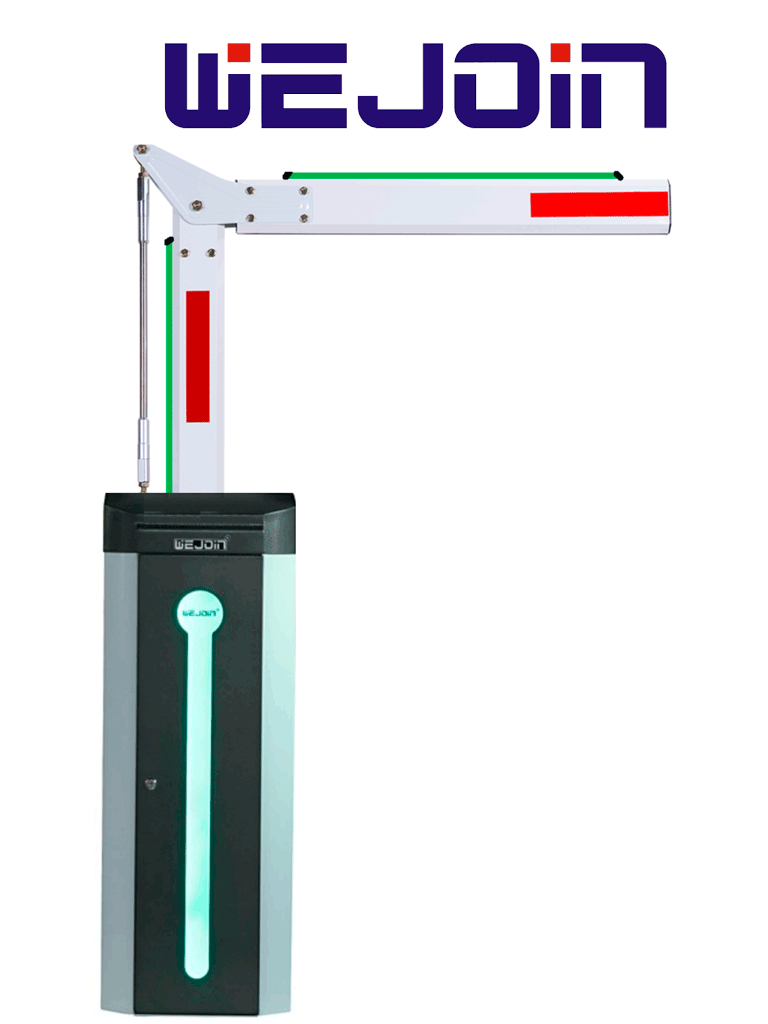 WEJOIN Barrera vehicular izquierda con led / alto flujo / brazo octagonal articulado de 3 metros a 90 grados / 24 vdc / velocidad 3 segundos / dirección ajustable #wj1 #mci2q125 WJCB120VF-IL33D90LED