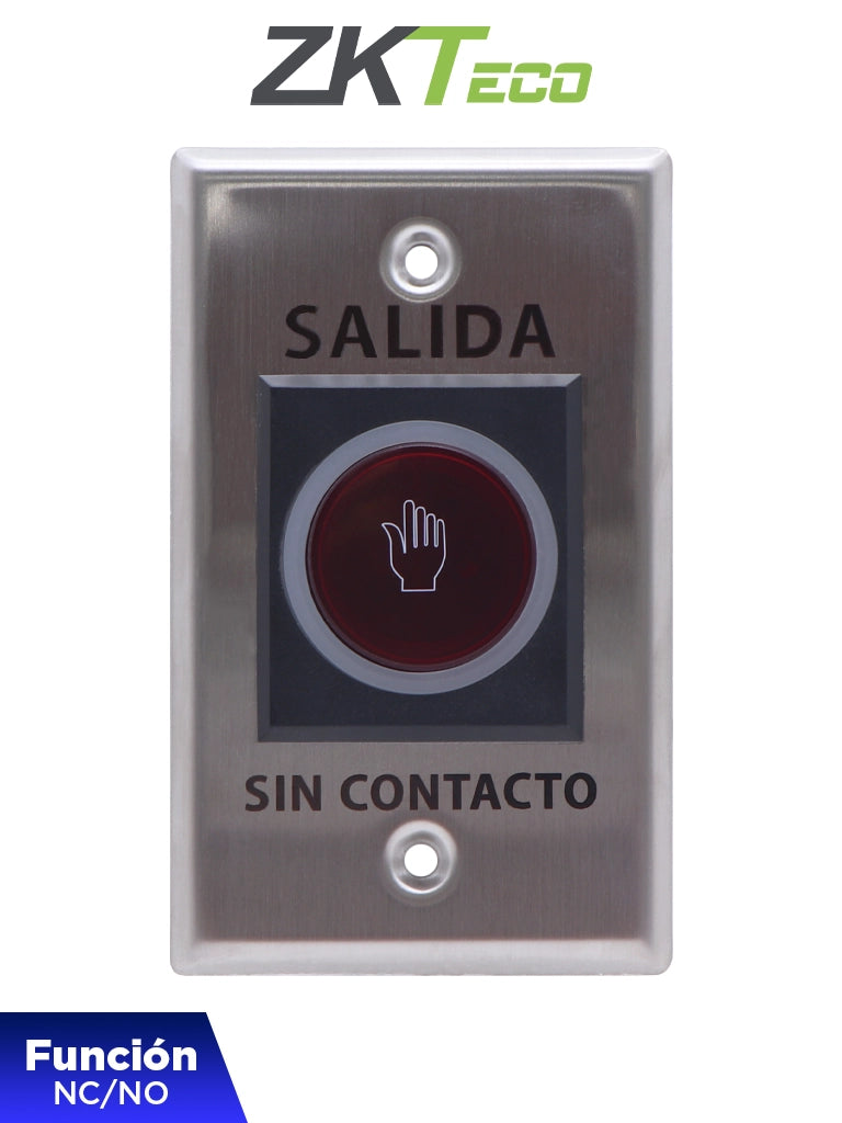 Botón de Salida ZKTECO TLEB102, Serie K11, LED, Acero Inox, 12VCC, NC/NO, 10cm