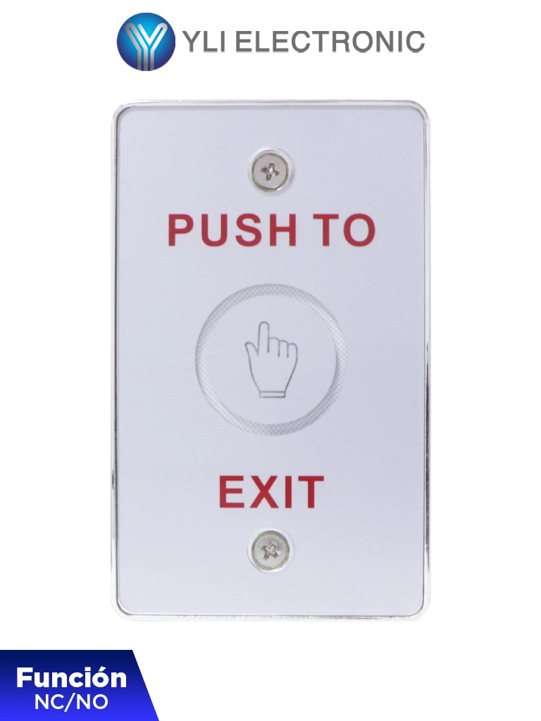 Botón de Salida Táctil YLI TSK830A, Luz LED, 12-24 VCC, Función NC/NO