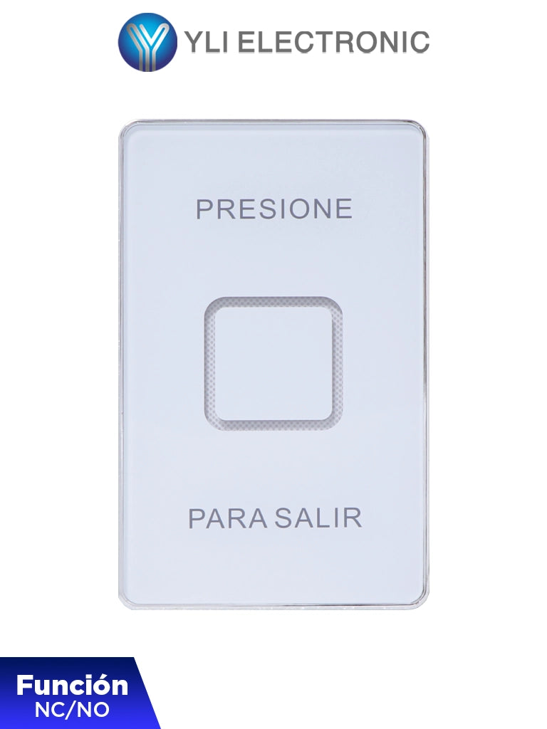Botón de Salida Táctil YLI TSK830NCLED, Luz LED, Cristal Templado, 12VCC, Función NC/NO