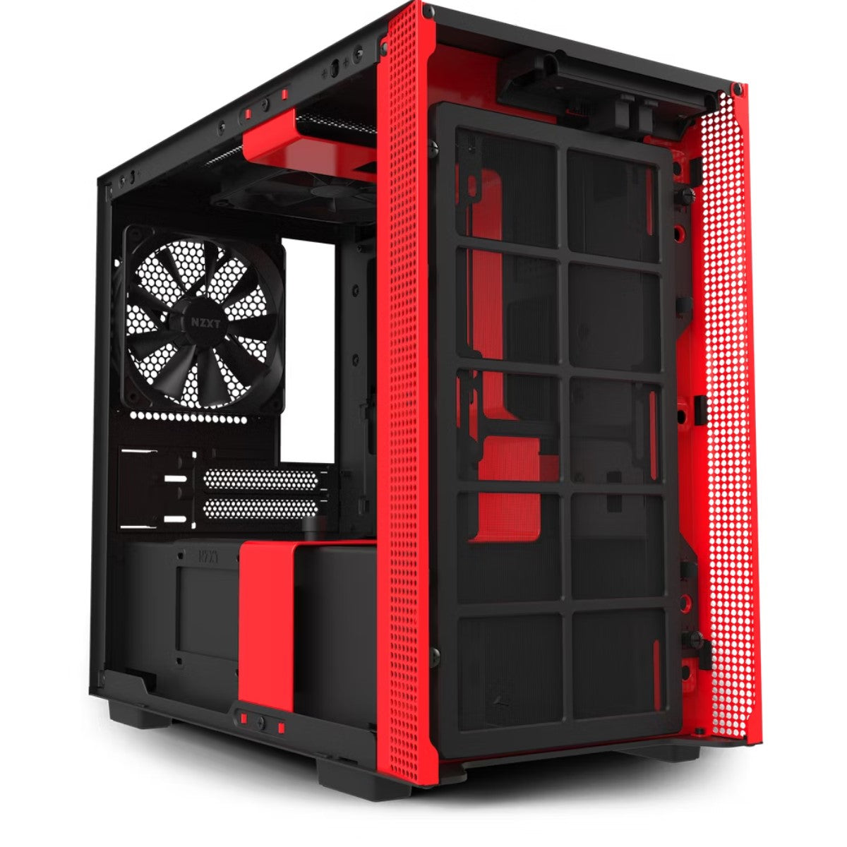 Gabinete NZXT H210i Mini-ITX 2V con Ventilador AERF120RGB, Negro/Rojo, 2 Puertos USB 3.1, 360mm de Longitud de GPU, CA-H210I-BR