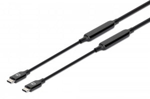 Manhattan Cable USB-C a USB-C activo, 3 m, macho a macho, 10 Gbps (USB 3.2 Gen 2 / USB 3.1), 3 A (ca