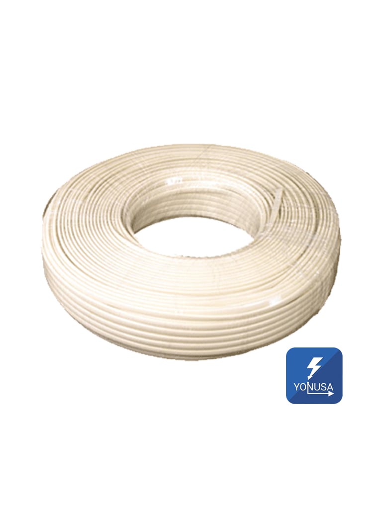 Cable bujía YONUSA CDA100, 100m, Calibre 22 AWG multifilar, 12,000V, Doble Aislado