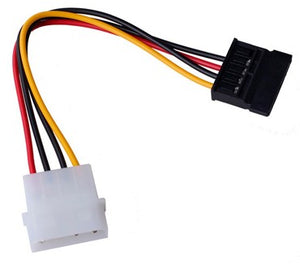 BRobotix 102242 cable de SATA 0,15 m SATA de 15 pines Molex (4-pin) Negro, Rojo, Amarillo
