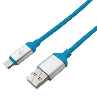 Cable USB V2.0 a Micro de PVC Texturizado BROBOTIX 161208A, 125 cms, Azul