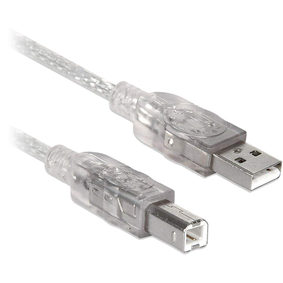 Cable USB V2.0 Tipo A - Tipo B BROBOTIX 102366, 4,5 m, Translúcido