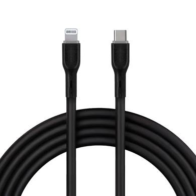 Cable BRobotix de Conector USB-C 3.0 a Lightning, 1m, Carga rápida. Color Negro.