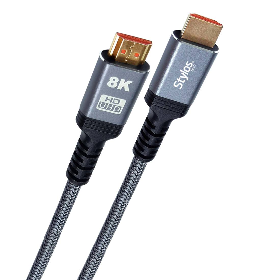 STACHD4B - CABLE HDMI STYLOS /2 MTS/ 8K/AL TA VELOCIDAD/NEGRO TRENZADO
