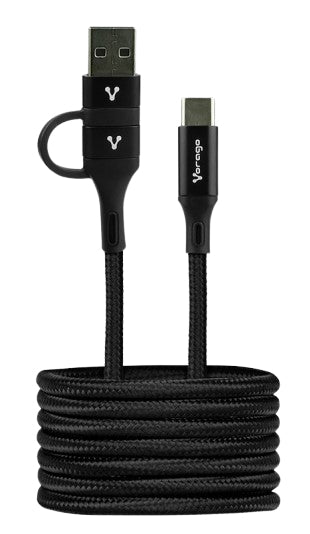 Cable USB-C a USB-A VORAGO CAB-126 3A Nylon 1m Negro