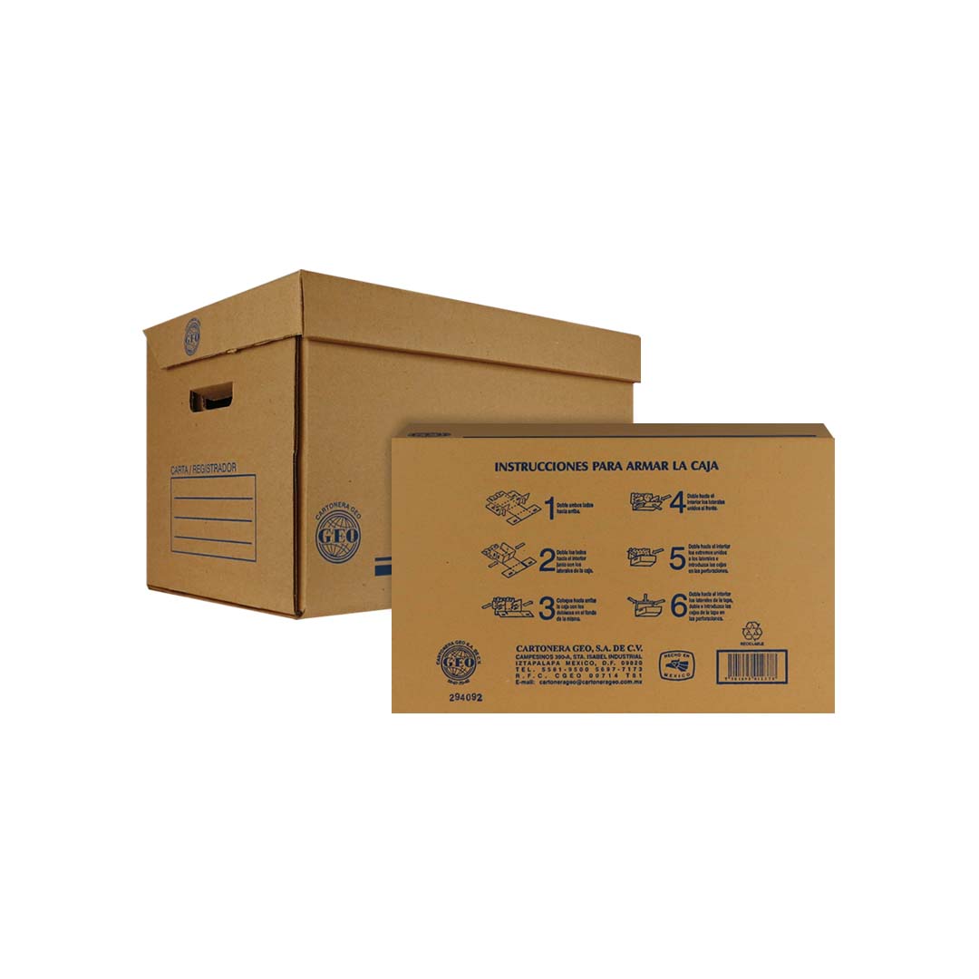 Caja Geo Archivo Carton Oficio 50X35X25 Cm C/20 - 005 FullOffice.com