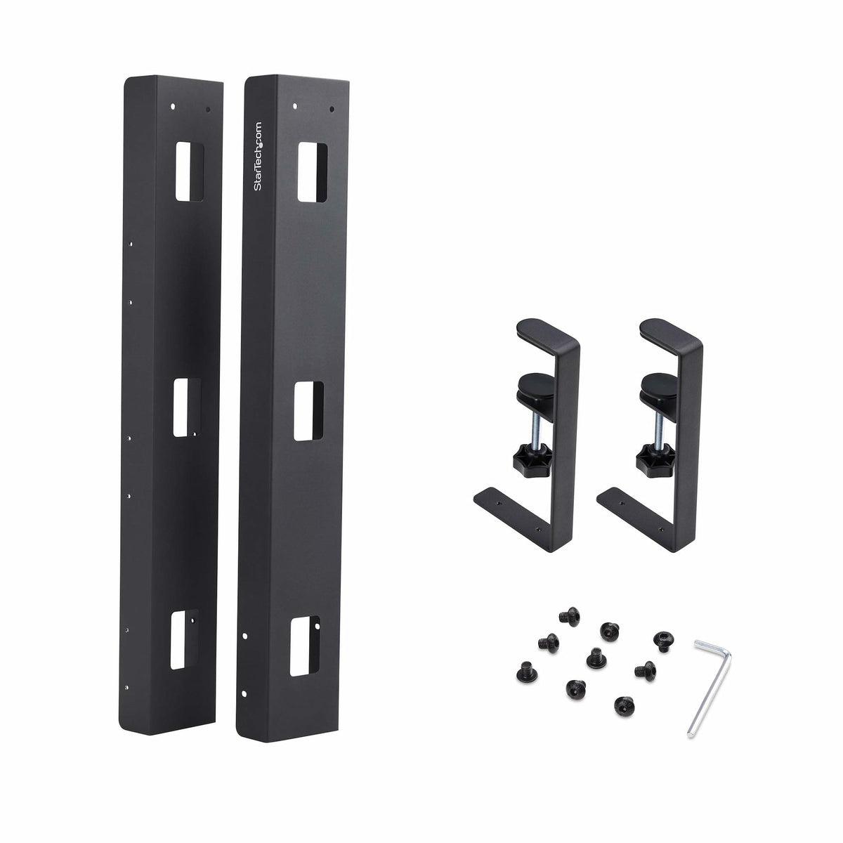 CALB-DESK-CABLE-TRAY - StarTech.com Bandeja Gestionador de Cables Negro - Soporte de Regleta - para Debajo del Escritorio - Ajustable en Longit