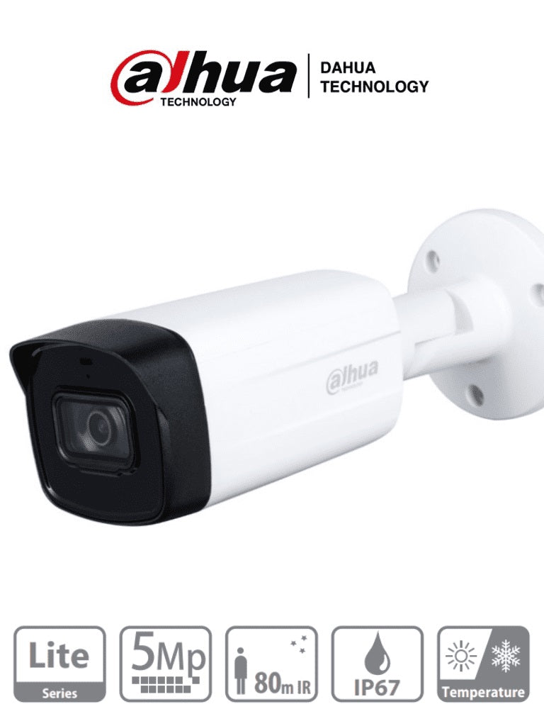Camara Bala Dahua Technology DH-HAC-HFW1500THN-I8-0360B 5MP, IR 80m, Lente 3.6mm, IP67