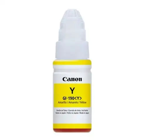 Canon Tinta GI-190 Amarillo, Modelo CAN-0670C001AA, 7000 Páginas, Compatible con PIXMA G1100/G2100/G3100