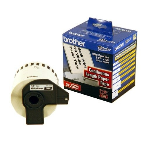 Cinta de Etiquetas Continuas BROTHER DK-2205 Papel Blanco 62mm x 30.48m