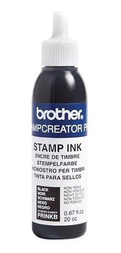Botella de tinta para sellos BROTHER PRINKB, 30ml, tinta negra resistente al agua