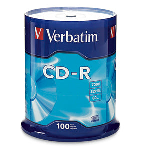 Verbatim Torre de Discos Virgenes para CD, CD-R, 52x, 100 Piezas