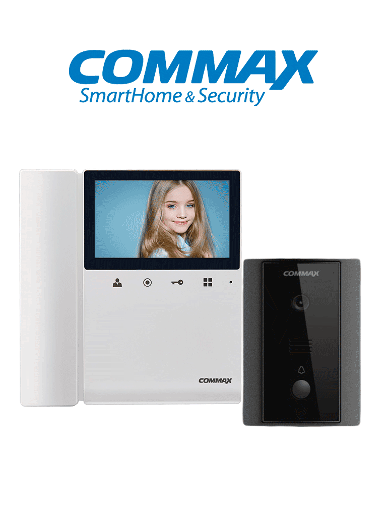 Kit de videoportero Commax CDV43K2DRC4LN con monitor 4.3", auricular, comunicación audio/video y función de apertura de puerta