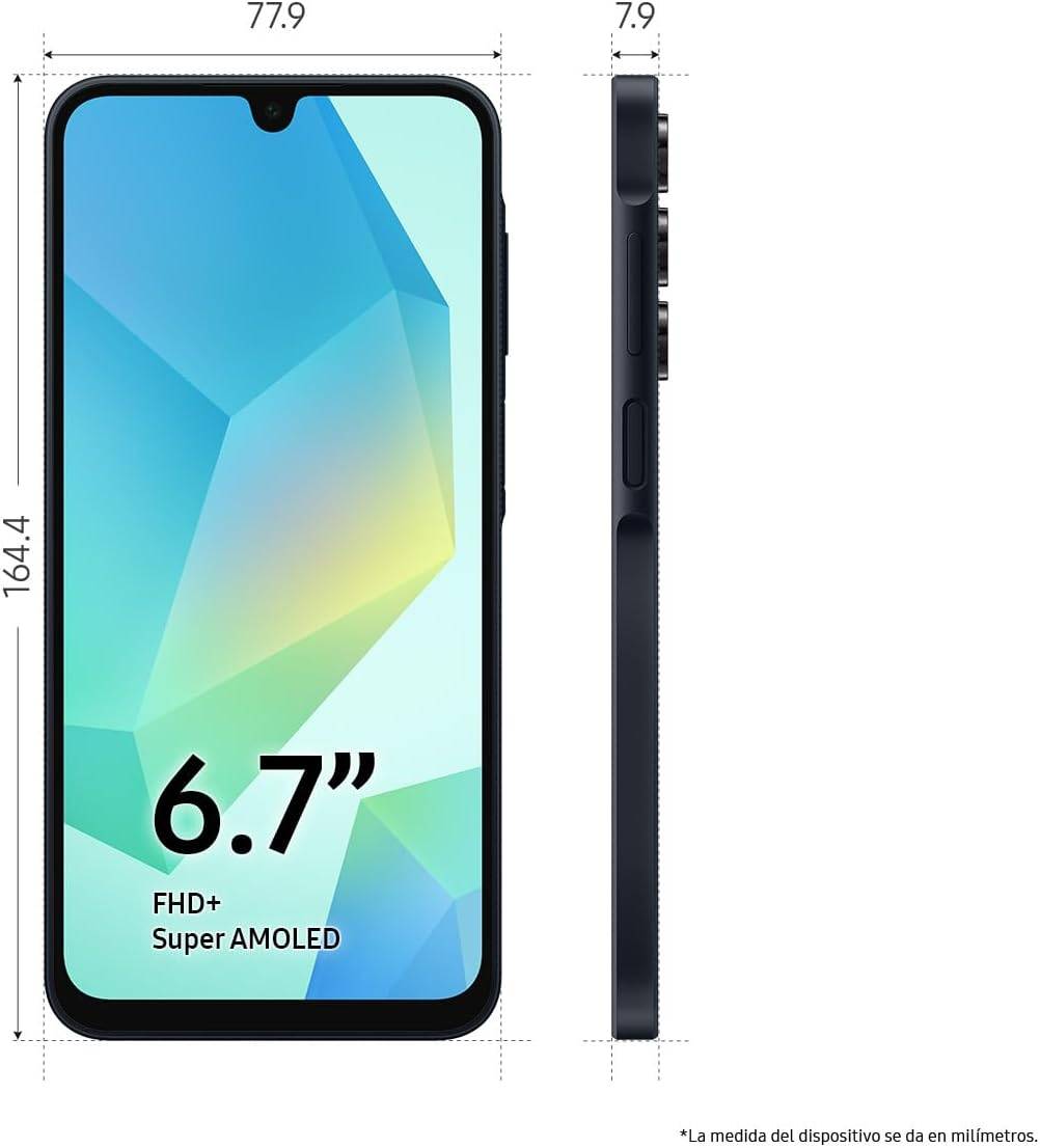 SAMSUNG Galaxy A16 128GB Negro, Pantalla 6.5", Cámara 50MP, 4GB RAM