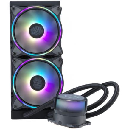 Enfriamiento Líquido para CPU Cooler Master MasterLiquid ML240 ILLUSION 240mm Compatible S 1200 1700 AM4 AM5 Negro