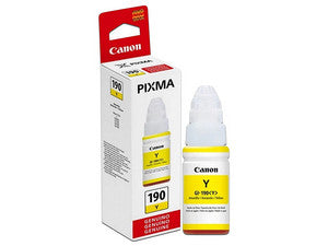 Tinta Canon GI-190 Amarillo, 190ml, Rendimiento 7700 Páginas