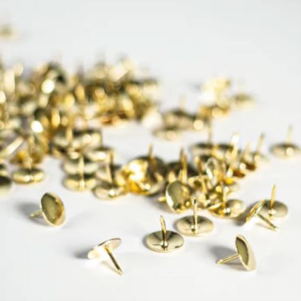 Chinches Celica Caja C/100 Color Dorado, 100 Unidades, para Protección de Muebles, Fácil de Instalar