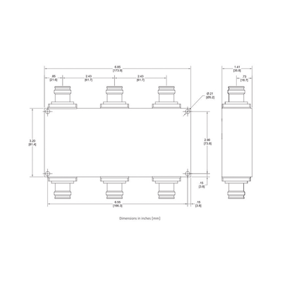 CM-80KE - Microlab Combinador híbrido / 3x3 / 617-2700 MHz CM-80KE