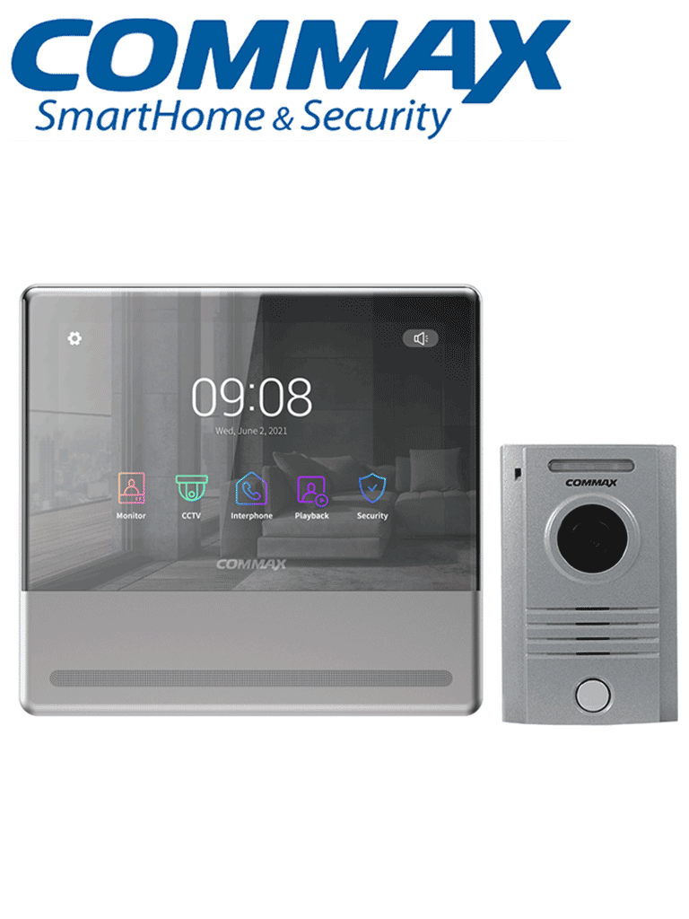 Monitor WiFi Commax CMV70MXP con App Hey Call, Conexión 4 Hilos y Ranura Micro SD