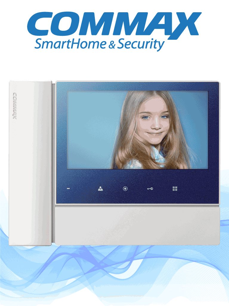 Monitor COMMAX CDV70N2 - 7" con auricular, 2 frentes de calle, apertura de puerta